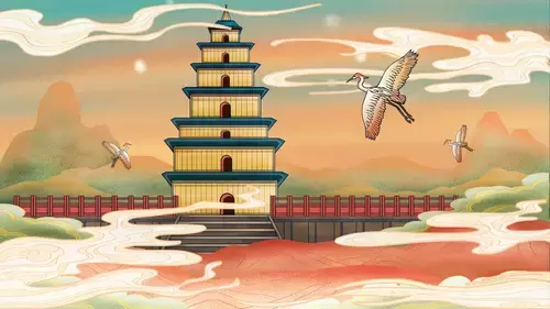 中国著名古建筑-大雁塔插圖素材