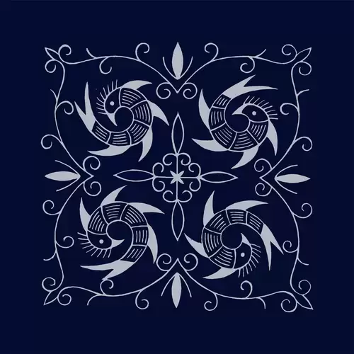 蠟染圖案-鳳凰插圖