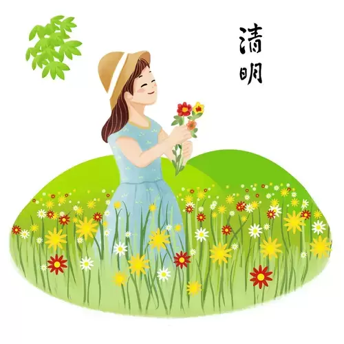 清明節-百花綻放插圖素材