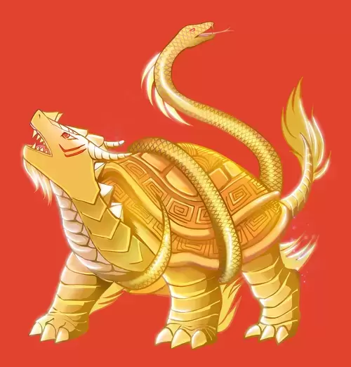 中國神獸-玄武插圖素材