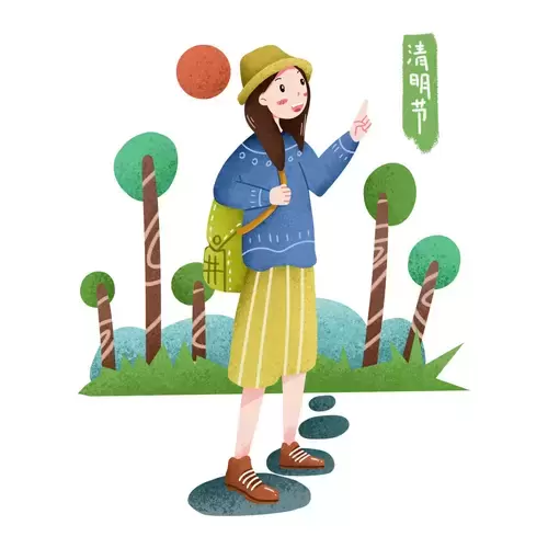 清明節-體驗大自然插圖素材