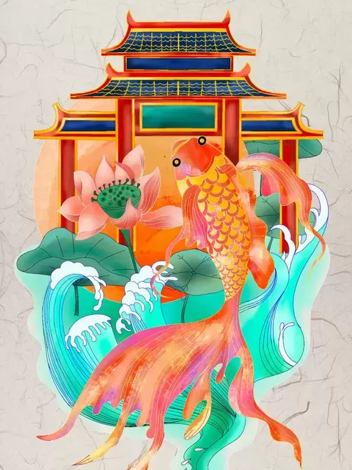 錦鯉插圖