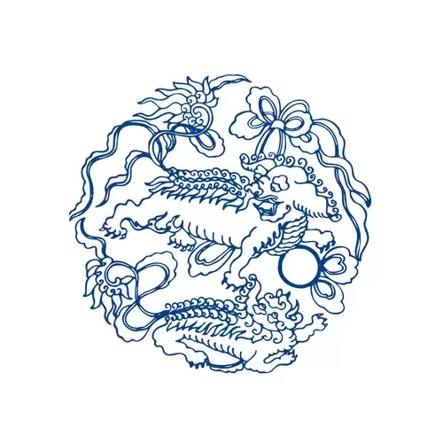 青花瓷圖案-Kirin插圖素材