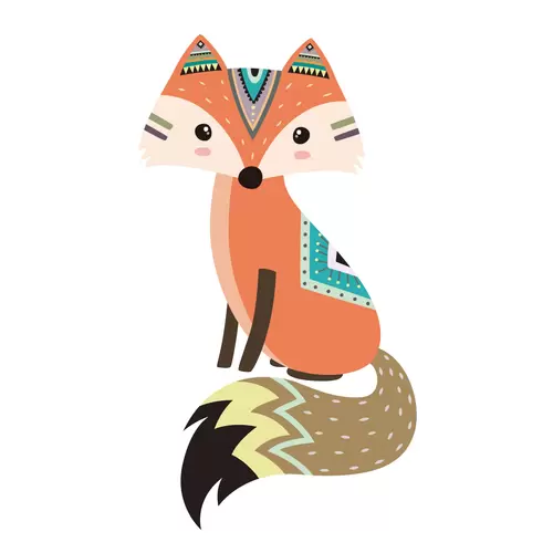 森林動物-狐狸插圖素材
