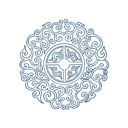 青花瓷圖案插圖素材
