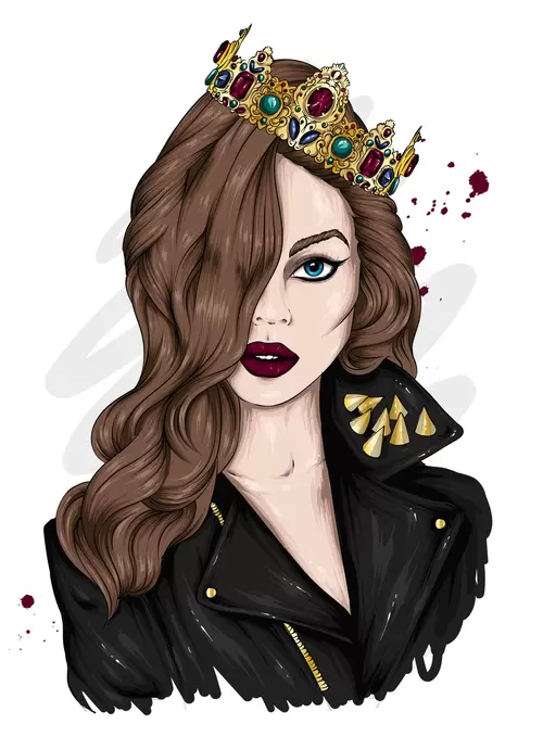 歐美時尚女性插圖