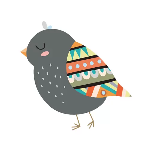 森林動物-小鳥插圖素材