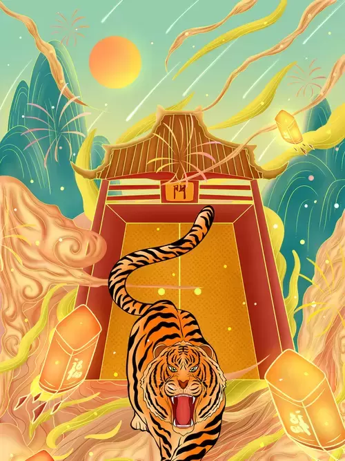 新年賀卡插圖素材