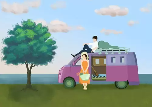 情人節-一起旅行的意義插圖素材