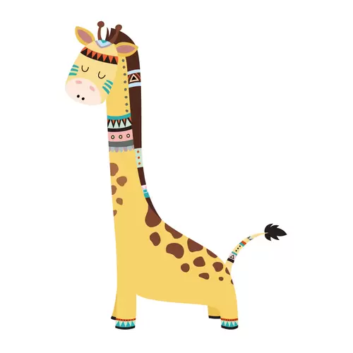 森林動物-長頸鹿插圖