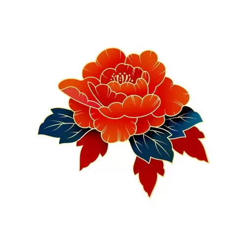 紅牡丹花插圖素材
