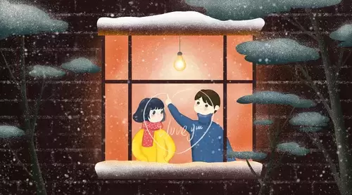 情人節-冬日里萌芽的愛情插圖素材