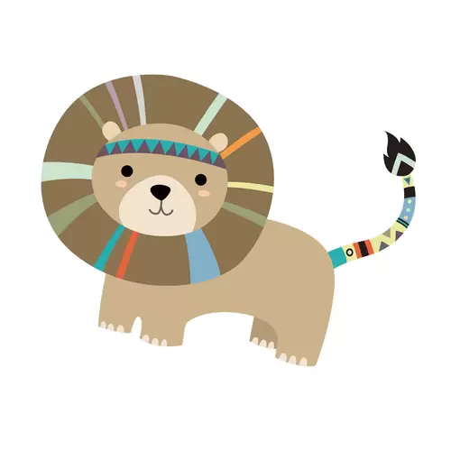 森林動物-獅子插圖