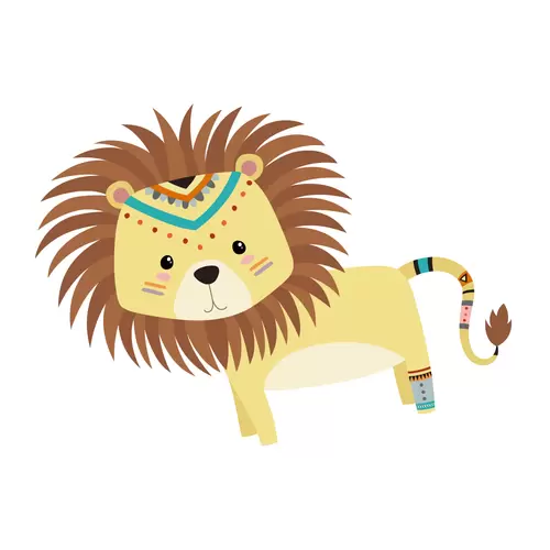 森林動物-大獅子插圖