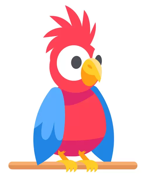 卡通動物-鸚鵡插圖素材