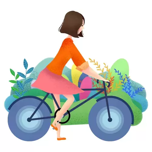 清明節-騎單車的少女插圖