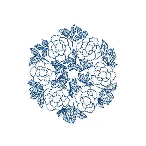青花瓷圖案插圖素材