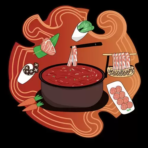 中華美食-火鍋插圖素材