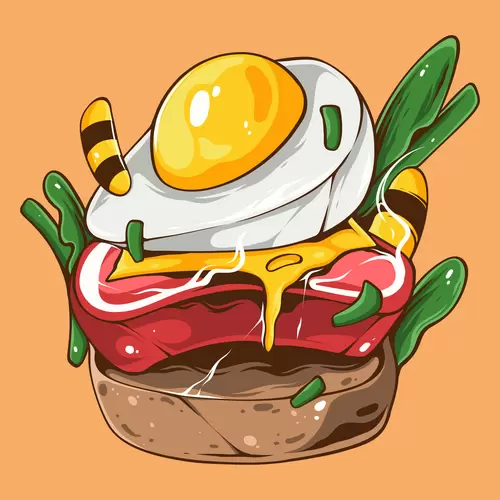 漫畫風食物-漢堡插圖