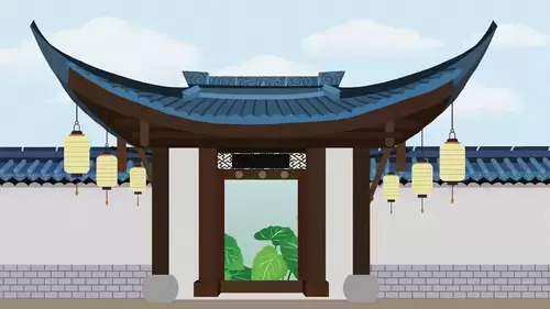 中國古建-古院門臉插圖