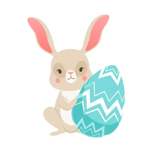 可愛兔子-蛋插圖