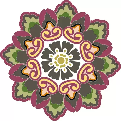 彩色對稱圖案插圖素材