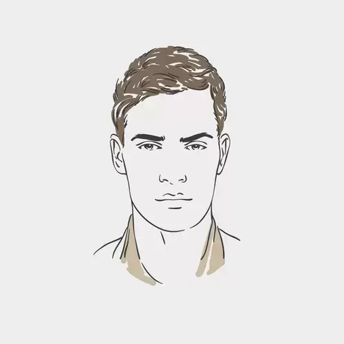 卡通頭像-一本正經的男人插圖素材