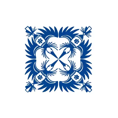 青花瓷圖案插圖素材