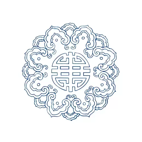 青花瓷圖案插圖