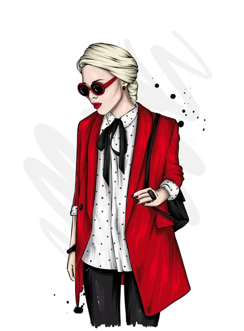 歐美時尚女性插圖