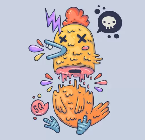 向量動漫風塗鴉印花圖案插圖素材