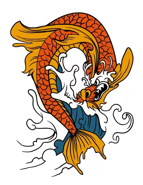 彩繪錦鯉插圖素材