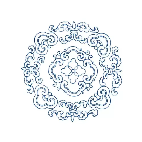 青花瓷圖案插圖素材