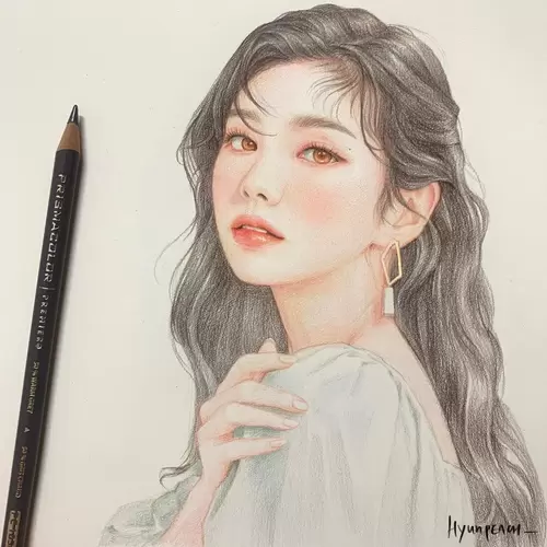 漂亮女孩-回眸插圖