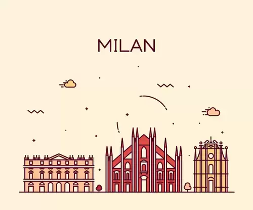 全球城市印象-米蘭插圖素材