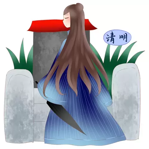 清明節-掃墓插圖素材
