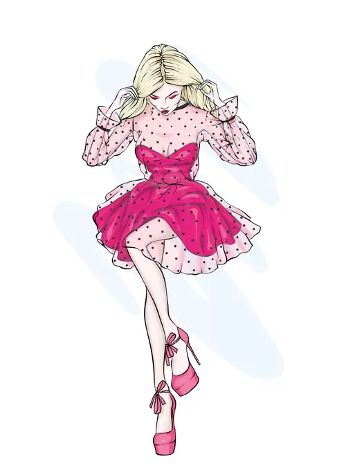 歐美時尚女性插圖