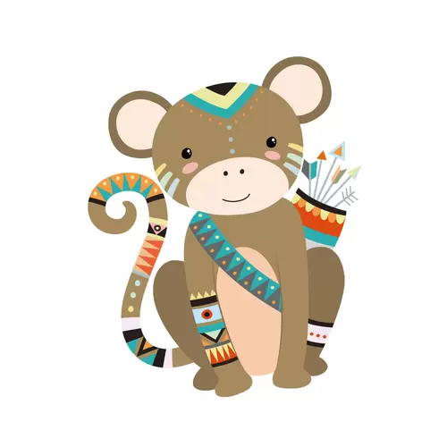 森林動物-猴子插圖