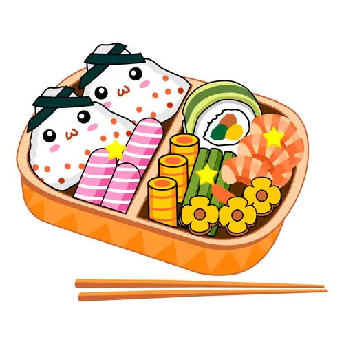 日式便當-飯糰插圖