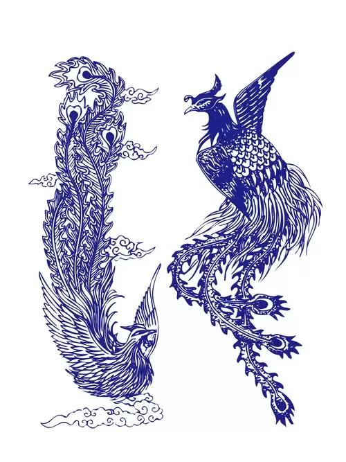 青花瓷圖案插圖素材
