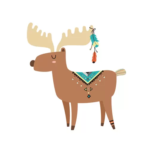 森林動物-馴鹿插圖