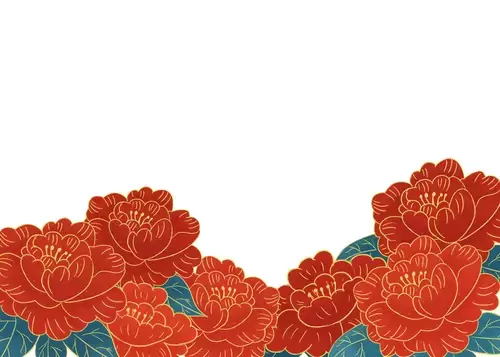 牡丹花插圖素材