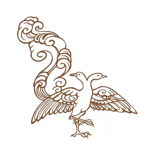 古代祥獸紋樣圖案-鵝插圖