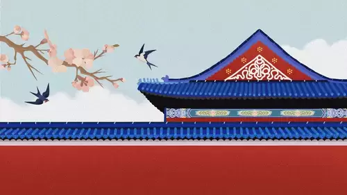 中國古建-古院圍牆插圖
