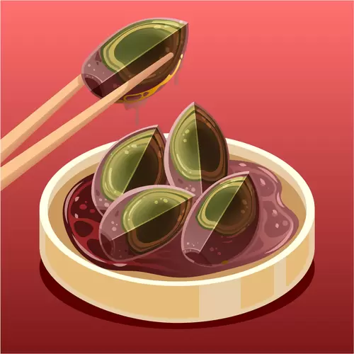 各地美食-皮蛋-松花蛋插圖