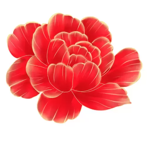 紅牡丹花插圖素材