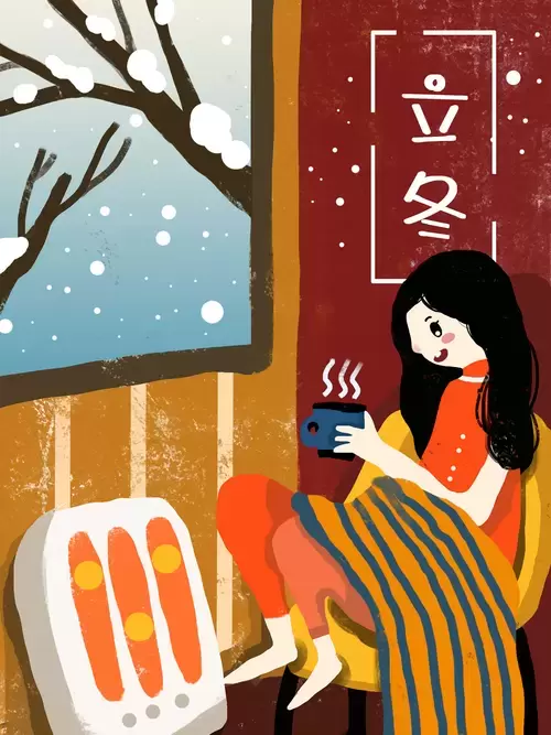 立冬-冬日里的一杯熱咖啡插圖