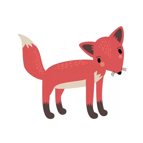 森林動物-紅狐插圖素材
