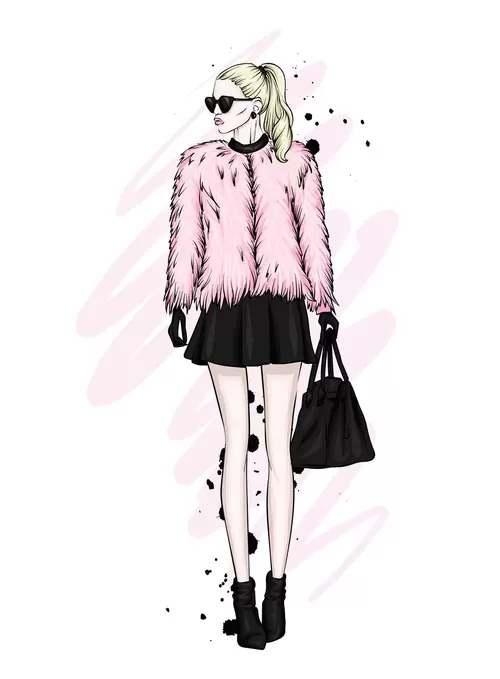 歐美時尚女性插圖