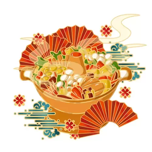 中華美食-火鍋-銅鍋插圖